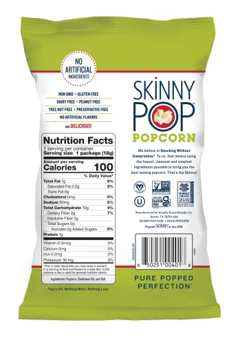 SkinnyPop Original Popcorn, Welch's Fruit Snacks, Gluten-Free School Lunch Snacks (Pack of 70)